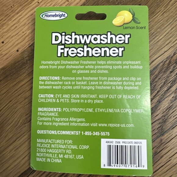Homebright Dishwasher Freshener 2 Pack New Fresh Non Toxic - Picture 2 of 4